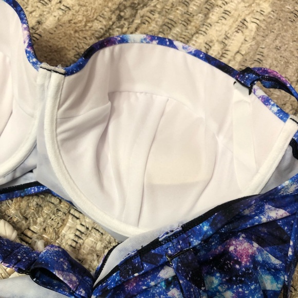 Torrid Galaxy Geo Push Up Bustier Swimsuit Top - Picture 7 of 8